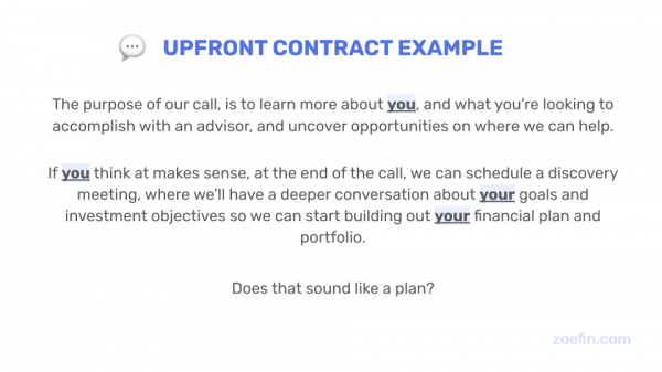 Upfront Contract | Best Practices | Intro Meeting | Zoe Financial